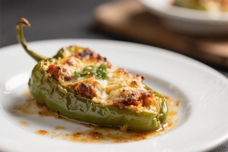 Sabrosos Pimientos Verdes Italianos Rellenos Al Horno Receta – Fácil, Reconfortante Y Lleno De Sabor